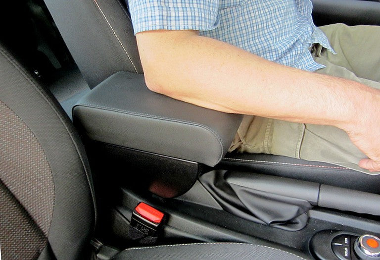 Mini F55 (dal 2014 in avanti) - bracciolo regolabile in lunghezza con portaoggetti - montaggio invisibile