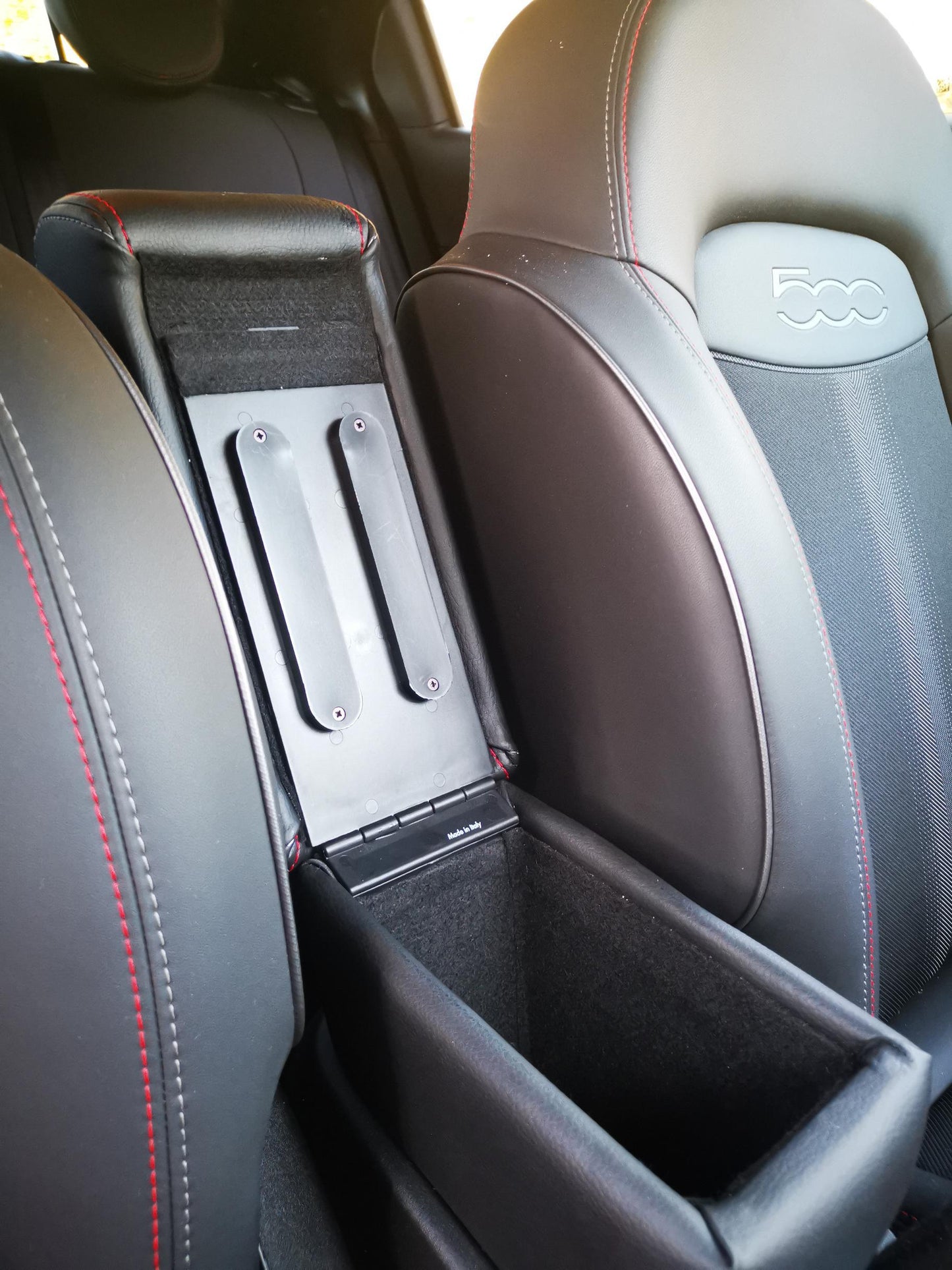Fiat 500X - bracciolo PREMIUM regolabile in lunghezza con portaoggetti - montaggio ad incastro