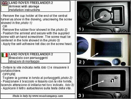 LR Freelander 2 (2007-2012) - adjustable armrest with storage - fitting in original points