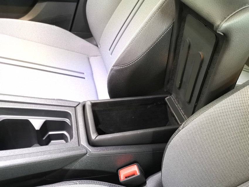 Seat Leon 4° series (from 2020) and Sportstourer - PREMIUM adjustable in length armrest with storage - PLUG-IN fitting