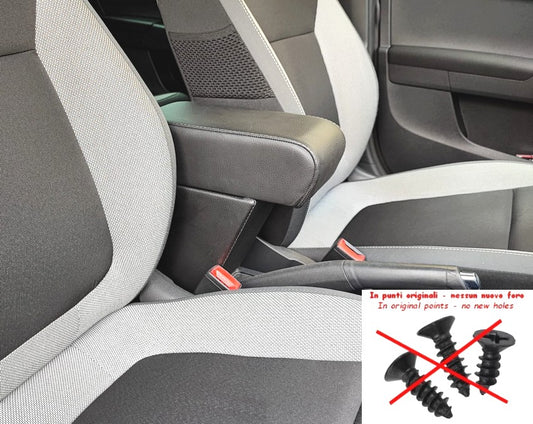Skoda Fabia (2014-2020) - accoudoir PREMIUM réglable en longueur avec porte-objet - assemblage en points d'origine
