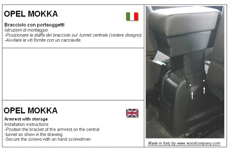 Opel Mokka (2012-2020) - adjustable armrest with storage