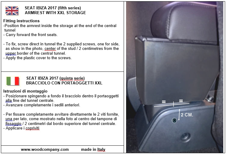 Seat Arona - adjustable armrest with storage