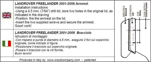 LR Freelander (2001-2006) - bracciolo addizionale regolabile in lunghezza - montaggio invisibile