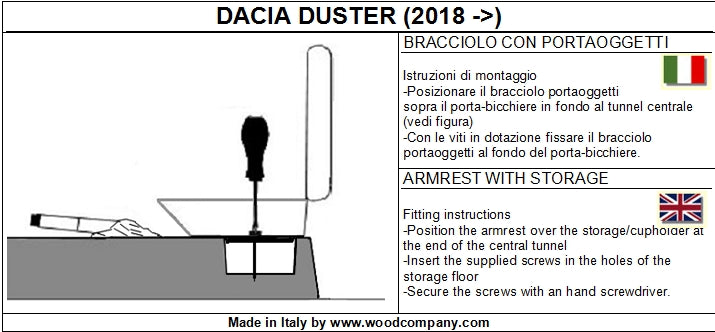 Dacia Duster (2018-2024) - längenverstellbare Mittelarmlehne mit Staufach - unsichtbare Montage