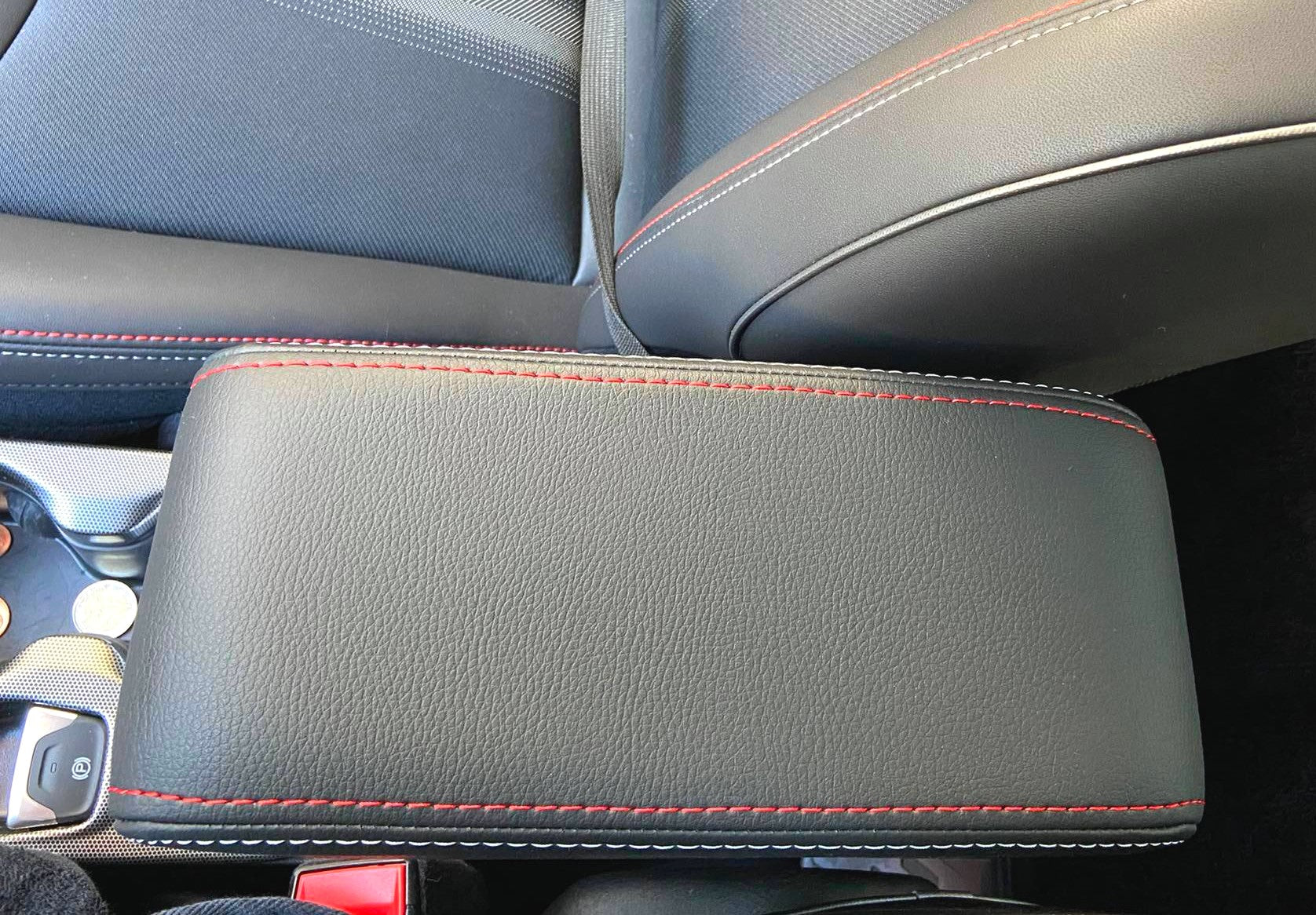 Bracciolo Per Fiat 500X | Tessuto Nero Regolabile | Originale Wood Company Italy | Ribaltabile - Foto 4