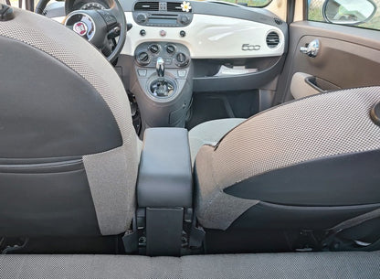 Fiat 500 (2007-2015) con sedili Sabelt - bracciolo mod. PREMIUM regolabile in lunghezza con portaoggetti