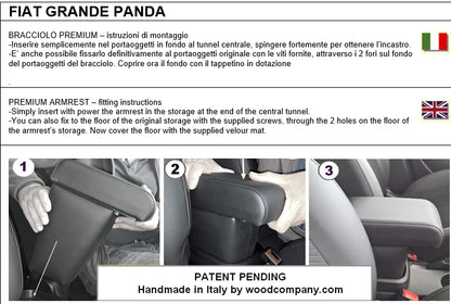 Fiat Grande Panda - bracciolo regolabile in lunghezza con portaoggetti
