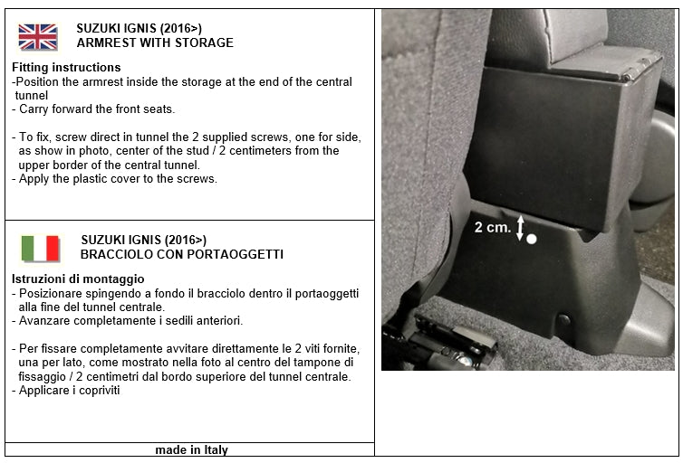 Peugeot 2008 (from 2020&gt;) - length-adjustable armrest with storage compartment - mounting in original points