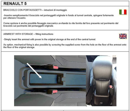 Renault 5 - accoudoir réglable en longueur avec porte-objet