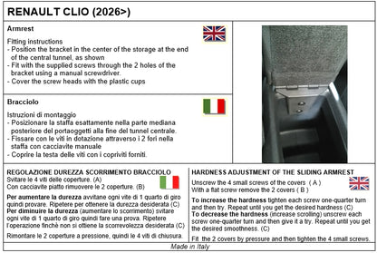 Renault Clio (from 2026) - adjustable armrest