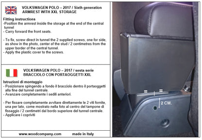 Peugeot 2008 (à partir de 2020&gt;) - accoudoir réglable en longueur avec rangement - fixation dans les points d'origine